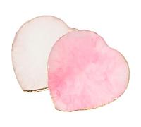 EPIGEIST 2Pcs Manicure Beauty Tray Nail Color Mixing Plate Resin Nail Art Palette for Salon and Home Use Heart-shaped Pink Transparent Boards for Blending Polish Foundation Lipstick and