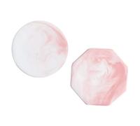 EPIGEIST 2Pcs Marble Pattern Heat Resistant Seal Wax Plates with Non-Stick Surface for Wax Seal Stamp Sealing Covers Ceramic Coasters for Home Use Pink Round Octagonal Design
