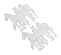 EPIGEIST 2Pcs Metal Cutting Dies Horse Shapes Carbon Steel Embossing Tools for Cards Year of The Horse Stencil for Scrapbooking and Paper Crafting