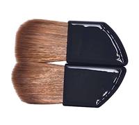 EPIGEIST 2pcs Mini Angled Blush Brush Set with Horn Handle Natural Horse Hair Powder Foundation Brush for Travel Portable Makeup Tools