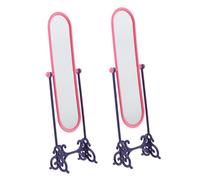 EPIGEIST 2pcs Mini Rotatable Dollhouse Makeup Mirror Princess Floor Mirror Decor for Boys and Girls Playroom Quality Material for Dolls and Mini Home Accessories