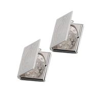 EPIGEIST 2Pcs Mini Stainless Steel Bible Photo Box Pendant DIY Accessory Rectangular Keychain Decor for Christian Crafts and