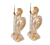 EPIGEIST 2pcs Miniature Athena Resin Statue Greek Goddess of Wisdom and War Figurines with Golden Ancient Decoration Portable Collectible Sculpture for Home Office Study and