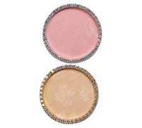 EPIGEIST 2Pcs Nail Art Display Board Resin Pallet Makeup Mixing Tray for Gel Polish Color Blending and Small Jewelry Organization Gold Pink Circles for Home and Salon Use