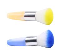 EPIGEIST 2pcs Nail Art Dust Brush for Acrylic Nails Soft Wool Cleaner and Polish Removal Multipurpose Makeup and Blush Brush Portable Salon and Home Use Mixed Colors