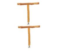 EPIGEIST 2pcs Natural Wood Bird Perch Stand T-shape Stable Platform for Parrots Parakeets Cockatiels with Smooth Surface Safe Climbing Branches and Paw Grinding Cage Accessories