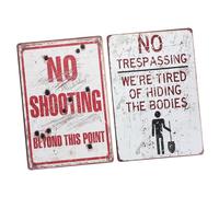 EPIGEIST 2pcs Outdoor Iron Warning Signs for Private Property Garden Caution Plates with Clear Lettering Weather Resistant Decoration Easy Mounting Walls Fences Gates