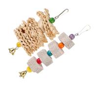 EPIGEIST 2Pcs Parrot Chewing for Birds with Bell and Molar Grinding Blocks Bite-resistant for Pet Parrots Stress-relief and Dental Care Enrichment