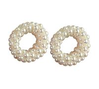 EPIGEIST 2pcs Pearl Ponytail Holder Hair Ties Medium Elastic Bead Hair Bands for Women Girls Wedding and Everyday Hairstyling