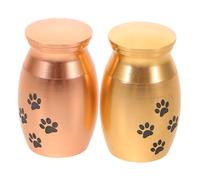 EPIGEIST 2pcs Pet Ashes Keepsake Box Urns with Heartfelt Paw Pattern for Dog and Cat Memorial Cremation Remains Holder and Rose Gold Finish and Elegant Tribute