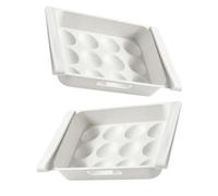 EPIGEIST 2pcs Plastic Egg Storage Containers with 12-grids for Refrigerator Drawer Large Capacity Space Saving Organiser Boxes for Household Egg Preservation