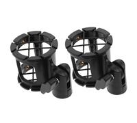 EPIGEIST 2Pcs Plastic Microphone Shockmount Stand Adjustable Vibration Shockproof Rack for Capacitor Mic Holder Clip Stable and Portable Black