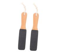 EPIGEIST 2pcs Portable Double-Sided Foot Files with Wooden Handle for Callus and Dead Skin Removal Handheld Foot Hard Skin Remover Pedicure Tools for Home Use