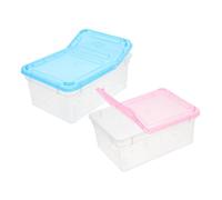 EPIGEIST 2pcs Portable Reptile Feeding Box with Breathable Ventilation Lightweight Transparent Cage for Gecko Lizard and Insect Housing