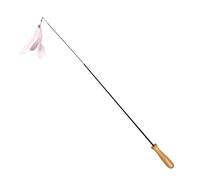 EPIGEIST 2pcs Retractable Cat Teaser with Wooden Handle and Carbon Fiber Rods Interactive Cat Play for Indoor Kittens Blue and Pink Sticks for Exercise and Entertainment