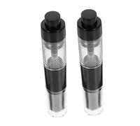 EPIGEIST 2pcs Retractable Travel Makeup Brush Set with Refillable Loose Powder Bottle Portable Pressed Powder Applicator for Foundation and Blush
