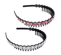 EPIGEIST 2pcs Rhinestones Teeth Comb Headbands Non-slip Hair Accessories for Women and Elegant Fashionable Design for Everyday Use Parties Makeup Skincare and Face Washing Comfortable