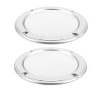 EPIGEIST 2pcs Round Grille Protector for Home Car Audio Silver Ring with White Iron Mesh for Enhanced Speaker Safety and Style