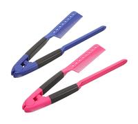 EPIGEIST 2Pcs Shaped Hair Straightener Comb for Women Ergonomic High-temperature Resistant Styling Tool Practical for Thick and Thin Hair Convenient Salon and Home Use Pink and Blue
