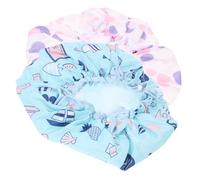 EPIGEIST 2Pcs Shower Caps for Women and Men Elastic Bathing Hat with Satin Lining Reusable Hair Protective Cover Breathable Comfortable Fit Blue Underwater Purple Circles