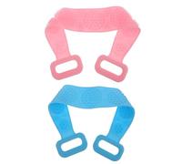 EPIGEIST 2pcs Silicone Long Bath Towel Exfoliating Shower Strip Blue Pink Double-Sided Back Scrubber with Dual-Texture for Dead Skin Removal and Smooth Skin Care