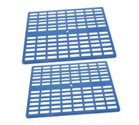 EPIGEIST 2pcs Small Animal Floor Mats for Rabbit Cage with Hollow Design Pet Foot Pads for Clean Comfortable Cage Environment Easy to Cut and Assemble Blue