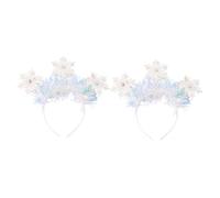 EPIGEIST 2Pcs Snowflake Headbands Glitter Design Christmas Hairbands Lightweight Comfortable Xmas Head Accessories for Winter Wonderland Party Festive Wear