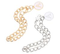 EPIGEIST 2pcs Stainless Steel Letter Pendant Charm Gold Silver Tumbler Cup Handle Chains Alphabet Accessories for Backpacking Novelty Bottle Decoration