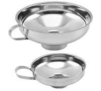 EPIGEIST 2pcs Stainless Steel Wide Mouth Funnel Set for Canning and Cooking Spices, Large and Small Jar Funnels for Essential Oil Transferring, Multi-function Kitchen Utensils for Home Use