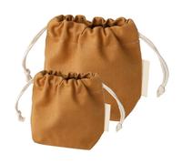 EPIGEIST 2pcs Stylish Canvas Makeup Bags Portable Lightweight Cosmetic Brush Storage Pouches with Large Opening Scratch Resistant for Daily Use and Vacations