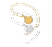 EPIGEIST 2Pcs Sublimation Metal Necklace Blanks with Rotatable Double-sided Round Pendants DIY Ornament for Custom Photo Printing Adjustable Chain Gift