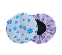 EPIGEIST 2Pcs Three Shower Caps with Microfiber Lining Reusable Bathing Hair Bonnets for Sleeping and Face Washing Comfortable Soft Dry Hair Caps for Women
