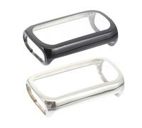EPIGEIST 2pcs Tpu Watch Screen Protector Case Full Coverage Scratch-resistant Soft Shell Compatible with Fitbit Luxe Smartwatch Black Silver