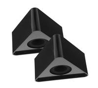 EPIGEIST 2pcs Triangle Microphone Flag Station Black Desktop Mic Stand Logo Holder for Tv Stations Conference Interviews Lightweight Portable Fit Various Mic Brands