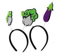 EPIGEIST 2pcs Vegetable Headbands Lightweight Comfortable Party Hair Accessories for Cosplay Carnival Festivals with Purple Eggplant Green Cabbage Designs