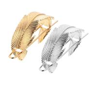 EPIGEIST 2pcs Vintage Alloy Leaf Hair Clips in Gold and Silver Elegant Classical Hairpins for Womens Wedding Party and Ceremony Hairstyles and Stylish Hair Clasp Accessories