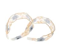EPIGEIST 2pcs Vintage Boho Floral Headband Embroidered Lace Trim for Women Hair Accessories for Spring Spa Days and Face Washing Cute Hairbands for Teachers and Girls
