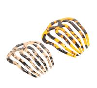 EPIGEIST 2pcs Vintage Styling Combs Seven-tooth Hairbrushes for Women Practical Retro Haircut Accessories in Deep Light Tortoiseshell for Weddings and Parties