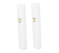 EPIGEIST 2pcs White Resin Mezuzah Holder for Doorway Weather Resistant Jewish Mezuzah Case with Traditional Design for Home Decor Housewarming Holiday Blessing Party Favors