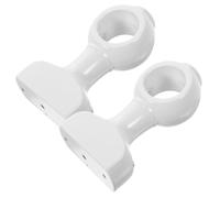 EPIGEIST 2pcs White Solid Wood Curtain Rod Brackets Heavy Duty Support Base for Wall Mounting Decorative Pole Holder with Stylish Heads Suitable for Single Double Rods