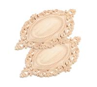 EPIGEIST 2pcs Wooden Carved Onlay Appliques Traditional Furniture Wood Decal Decorative Carvings for Home Kitchen Ornaments Easy to Paint and Solid Wood Design