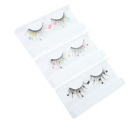 EPIGEIST 3 Pairs Female False Eyelashes with Heart and Flower Sequin Design Lightweight Comfortable Lashes for Party Wedding Daily Wear Natural Full Look
