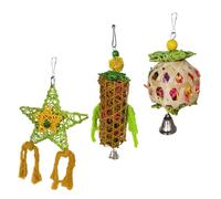 EPIGEIST 3 Pcs Parrot Chewing Bright Color Safe Teeth Grinding Bird for Cockatiels Parakeets and Small Birds Chew and Play Pet Random Color