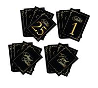 EPIGEIST 30Pcs Elegant Black Gold Foil Table Numbers Cards Double-Sided Paperboard Seating Signs for Weddings Birthday Parties Cafe Centerpiece Decor