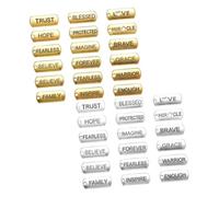 EPIGEIST 36Pcs Alloy Inspirational Word Charms for DIY Crafting Motivational Pendant Tags with Hanging Plated Charms for Necklace and Bracelet Making Mixed Gold and Silver