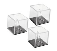 EPIGEIST 3pcs Acrylic Guitar Pick Storage Box with Black Base Clear Plectrum Holder Case for Guitarists Dustproof Display Organizer for Home and Travel