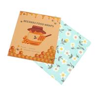 EPIGEIST 3pcs Beeswax Food Wrap Set Reusable Sustainable Food Wrapping Sheets Floral Pattern Small Medium and Large Sizes Eco-Friendly Beeswax Cloth for Kitchen Storage