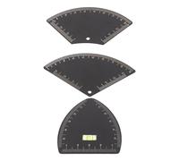 EPIGEIST 3Pcs Black Eyebrow Positioning Measuring Tools Set, Precision Brow Mapping Ruler with Half-Circle, Fan, and Triangle Stencils for Professional Eyebrow Shaping and Makeup Guidance