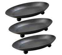 EPIGEIST 3pcs Black Retro Iron Candle Holders Multi Purpose Candle Plates for Home Decor Wedding Party Banquet Tabletop Candlestick Ornaments