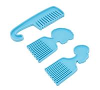 EPIGEIST 3PCS Creative African Head Comb Silicone Mold for DIY Epoxy Resin Crafts Flexible Mould for Handmade Afro Hair Accessories
